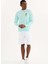 Açık Mavi Baskılı Bisiklet Yaka Pamuklu Regular Fit Erkek Sweatshirt Palm 2