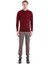 Bordo Comfort Fit Düz Polo Yaka Yünlü Kazak 4