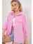Cep Detaylı Kısa Kol Gömlek 20317 - Pembe 4