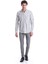 Lacivert Slim Fit Çizgili Dik Yaka Pamuklu Uzun Kollu Casual Gömlek 2