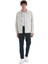 Bej Slim Fit Çizgili Mono Yaka Klasik Keten Ceket 2