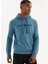 Açık Mavi Baskılı Kapüşonlu Cepli Pamuklu Regular Fit Erkek Sweatshirt Sıgnature 1