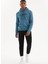 Açık Mavi Baskılı Kapüşonlu Cepli Pamuklu Regular Fit Erkek Sweatshirt Sıgnature 2