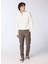 Ekru Erkek Fermuarlı Basic Düz Sweatshirt MML4WM-SWT9517 2
