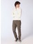 Ekru Erkek Fermuarlı Basic Düz Sweatshirt MML4WM-SWT9517 3