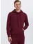 Bordo Kapüşonlu Cepli Pamuklu Regular Fit Erkek Sweatshirt Core Hoodıe W/pocket 1