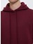 Bordo Kapüşonlu Cepli Pamuklu Regular Fit Erkek Sweatshirt Core Hoodıe W/pocket 2