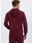 Bordo Kapüşonlu Cepli Pamuklu Regular Fit Erkek Sweatshirt Core Hoodıe W/pocket 4