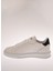 Beyaz-Siyah Erkek Deri Sneaker 25730 2