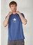 Bisiklet Yaka Baskılı Lacivert Erkek T-Shirt Yelken 1