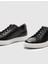 Siyah Erkek Deri Sneaker 28552 4