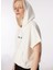 Beyaz Kadın Kapüşonlu Relaxed Baskılı Sweatshirt D4SL-SWT3031 3