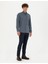 Lacivert Armürlü Slim Fit Kanvas Pantolon 1