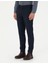Lacivert Armürlü Slim Fit Kanvas Pantolon 2