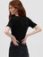 Kadın Siyah Modern Kısa Kollu T-Shirt 2