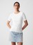 Kadın Beyaz Modern Kısa Kollu T-Shirt 1