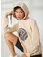 W-Alves Bej Kapüşon Yaka Relaxed Fit Nakışlı Kadın Sweatshirt 1