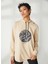 W-Alves Bej Kapüşon Yaka Relaxed Fit Nakışlı Kadın Sweatshirt 2