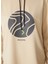 W-Alves Bej Kapüşon Yaka Relaxed Fit Nakışlı Kadın Sweatshirt 4