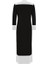 Siyah Iç Elbiseli V Yaka Triko Elbise T25Y-4040 2