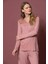 19215 Kadın Pembe Uzun Kollu Pijama Takım 2