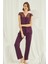 Kadın Bordo Kısa Kollu Pijama Takım 18420 3