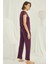 Kadın Bordo Kısa Kollu Pijama Takım 18420 4