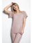 19286 Kadın Vizon Kısa Kollu Pijama Takım 1