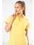 622 Sarı Kadın Rahat Yakalı Fermuarlı Elbise Gecelik 2