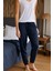 %100 Pamuk Premium Kumaş Kadın Pijama Altı Cepli Relax Fit Rahat Lastikli Ipli Terletmez Esnek Lacivert 4
