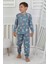 Isob Mavi Minec Desenli %100 Pamuk Erkek Çocuk Pijama Takımı 3-8 Yaş 51305-M 1
