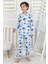 Isob Mars Bulut Desenli %100 Pamuk Erkek Çocuk Pijama Takımı 3-8 Yaş 51309-M 1