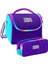 Rainbow Fermuarlı Mor Desenli Kız Çocuk Isı Yalıtımlı Beslenme Çantası ve Kalemlik Seti 1