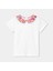 Kız Çocuk Çiçek Desenli Peter Pan Yaka T-Shirt 1