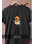Oversize Ördek Can Simidi ve Mini Dalgıç Tasarımlı Unisex T-Shirt 2