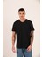 Siyah Beyaz Lacivert Gri Antrasit Relaxed Fit Pamuklu Erkek 5'li T-Shirt 3