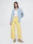 Kadın Sarı High Rise Stride Wide-Leg Ankle Jean Pantolon 1