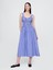 Kadın Mavi Poplin Smocked Midi Elbise 1