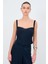Kolsuz Tencel Bluz Lacivert 115M2144001 1