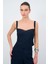 Kolsuz Tencel Bluz Lacivert 115M2144001 4