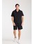%100 Pamuk Erkek Keten Kombin – Slim Fit Gömlek ve Şort Takım | 1