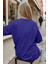 Kadın Saks Mavisi Free Life Bisiklet Yaka Oversize Salas T-Shirt 2