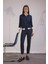 Yeni Sezon Skinny Fit Yüksek Bel Cepli Düğmeli Düz Paça Kumaş Pantolon 2