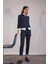 Yeni Sezon Skinny Fit Yüksek Bel Cepli Düğmeli Düz Paça Kumaş Pantolon 4