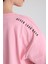 Pembe Omuz Yazı Baskılı %100 Pamuk Oversize Tişört 2150-30M 4