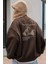 Kadın Kahverengi Arid Mountain Baskılı 0 Sıfır Yaka Oversize Salaş Bol Kesim Polar Sweatshirt 1