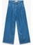 Yeni Sezon Geniş Paça Kemer Detaylı Pileli Pamuklu Jean Pantolon - Wide Leg Jeans 5