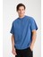 Erkek Pamuk Bisiklet Yaka Oversize T-Shirt - Yazlık Rahat ve Trendy Tarz 1