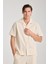 %100 Pamuk Erkek Keten Kombin – Slim Fit Gömlek ve Şort Takım | 4