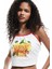 Yeni Sezon Pamuklu Kolsuz Limon Baskılı Bağcıklı Crop Dar Kesim Halter Yaka Bluz 1